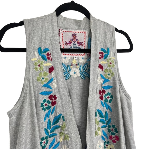 JOHNNY WAS Floral & Butterfly Embroidered Sleeveless Open Front Vest Size Small - Picture 7 of 10